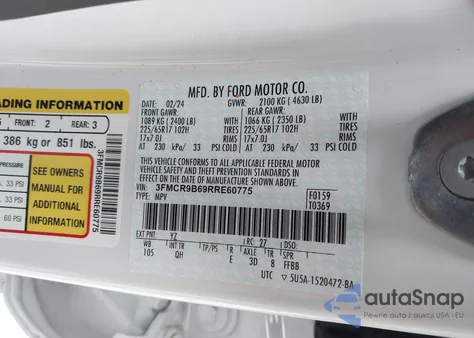 2024 Ford Bronco Sport Big Bend from USA, damaged, VIN 3FMCR9B69RRE60775